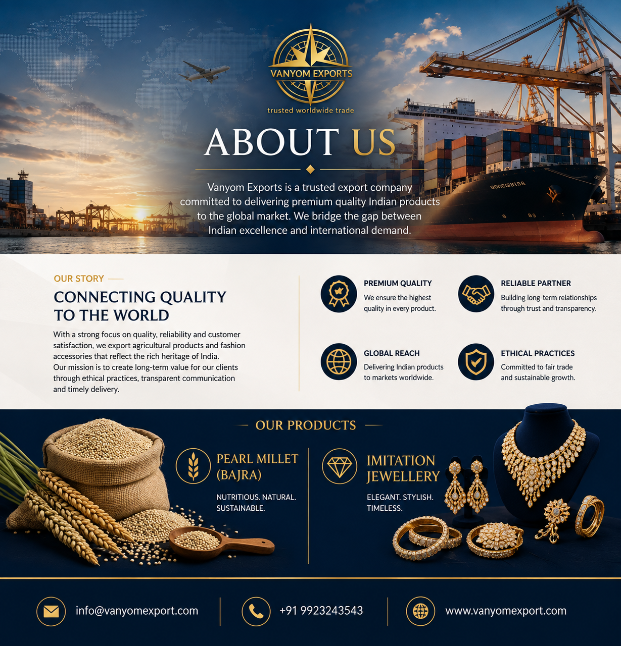Vanyom Export - Agricultural Products and Imitation Jewellery Exporter from India
